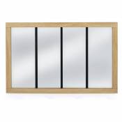 Idmarket - Miroir verrière 4 bandes cadre bois design