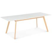 Idmarket - Table scandinave extensible inga - 6-8 personnes - 160-200 cm - Blanche - Blanc