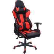 Jamais utilisé] Chaise de bureau HHG 540, pivotante, fauteuil de jeu en ligne, fauteuil directorial, similicuir noir/rouge - red
