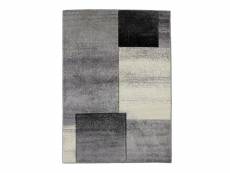 Joy de luxe - tapis toucher laineux motifs carrés gris 120x170
