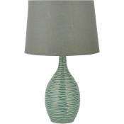 Lampe à Poser Déco en Céramique et Tissu Vert E27 Max 40W Éclairage Ambiant pour Chambre ou Salon Traditionnel ay Style Intemporel Beliani