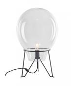 Lampe de table Azuma 1 ampoule Verre,structure métallique Transparent