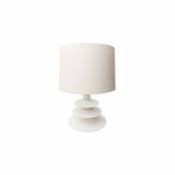 Lampe de table Pimilco / Ø 32 x H 50 cm - Bois & tissu - POPUS EDITIONS blanc en tissu