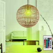 Lampe pendule télécommandée à tresse de bambou