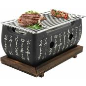 Linghhang - Barbecue charbon japonais,barbecue de table portable avec plaque de base,cendrier,plaque de charbon de bois,filet de barbecue,cuisinire