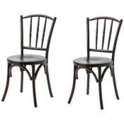 Lot de 2 chaises Bistrot - Dimensions : Longueur 40 cm x Largeur 40 cm x Hauteur 88 cm. - Marron