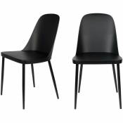 Lot de 2 chaises en résine et métal - Pip - Couleur - Noir