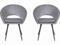 Lot de 2 chaises en velours "astrid" - gris