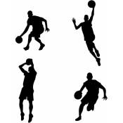 Lot de 4 autocollants muraux de basket-ball pour garçons et garçons - Ccykxa