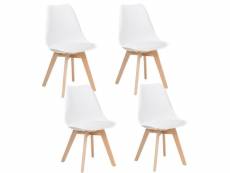 Lot de 4 chaises design scandinave blanc - skagen