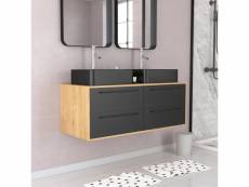 Meuble de salle de bains 120 cm - 2 vasques rectangles