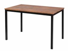 Nordlys - table a manger rectangulaire design industriel moderne metal marron