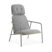 Pad Lounge Chair High Grey Steel - Normann Copenhagen