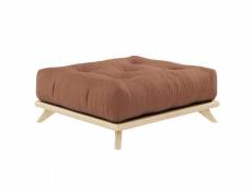 Pouf futon senza pin naturel coloris brun argile de