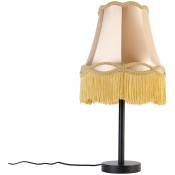 Qazqa - granny - Lampe de table avec Abat-Jour - 1 lumière - ø 30 cm - Noir et Or - Classique/Antique - éclairage intérieur - Salon i Chambre i