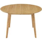 Table à manger ronde extensible finition chêne L120-150 cm LEENA - Chêne clair