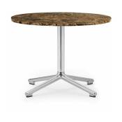 Table basse en aluminium et en marbre café 60 cm Lunar