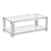 Table Basse FLUTE Chrome verre Transparent 120x60x45