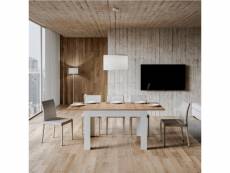 Table de cuisine extensible 90x120-180cm bois blanc