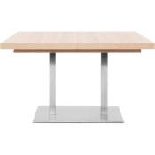 Table de salon 120x80 cm extensible à 200 cm couleur chêne clair Chêne clair
