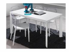 Table repas extensible tecno 130 x 80 cm en polymère blanc et aluminium. 20100836755