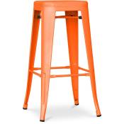 Tabouret de bar - Design industriel - 76cm - Nouvelle édition- Stylix Orange - Acier - Orange