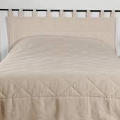 Tête de lit à pattes en 100% lin - Beige foncé - 160 x 70 cm