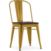 Tolix Style - Chaise de salle à manger - Design Industriel - Bois et Acier - Stylix Doré - Bois, Acier - Doré
