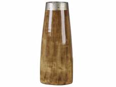 Vase décoratif effet bois foncé 50 cm cyrene 243841