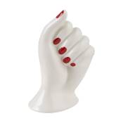 Vase main avec vernis rouge aux ongles en céramique