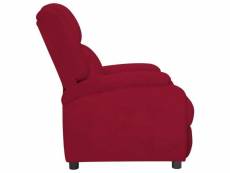 Vidaxl fauteuil inclinable rouge bordeaux velours
