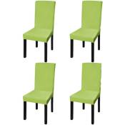 Vidaxl - Housse de chaise droite extensible 4 pcs vert