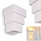 Applique Putina en céramique blanche, luminaire d'ambiance à cubes créant un effet lumineux au mur, idéal pour une chambre, couloir, salon - Cette lam