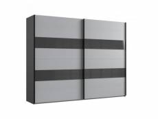 Armoire alisto 4 décor graphite, gris clair et verre gris 20100994990