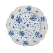 Assiette à dessert en porcelaine blanche motif fleuri