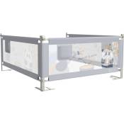 Aufun - Barrière de lit pour enfants, 150cm, pliante et rétractable, pour enfants de 0 à 10 ans, protection contre les chutes, en gris