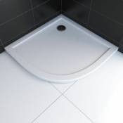 Aurlane - receveur de douche a poser extra plat en acrylique blanc 1-4 de cercle - 90x90cm