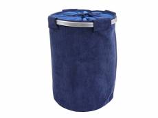 Bac à linge hwc-c34, panier à linge boîte à linge sac à linge bac à linge avec filet, 55x39cm 65l ~ bleu