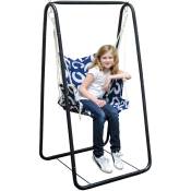 Balançoire complète: chaise + châssis en métal Pour les enfants et les adultes Avec accoudoirs et dossier en nylon rembourrée pour la maison et le
