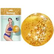 Ballon de plage à paillettes dorées 41 cm Bestway 31050