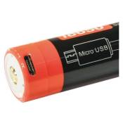 Batterie Li-ion rechargeable micro usb pour lampe torche Nicron