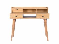 Bureau moderne avec tiroirs et rangement en bois 105*55*75-90cm