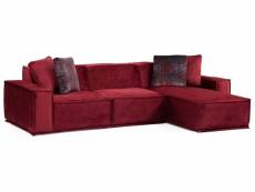 Canapé d'angle droit tissu doux rouge lego 300 cm