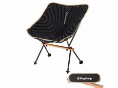 Chaise de camping gonflable - kingcamp - noir - sac de transport inclus