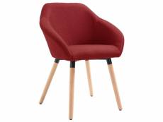 Chaise de qualité de salle à manger rouge bordeaux tissu - rouge - 54 x 62 x 83,5 cm
