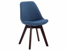 Chaise de visiteur borneo v2 tissu , bleu/noyer