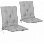 Detex - Set de 2 Coussins de chaise avec dossier Coussin pour fauteuil Intérieur Extérieur Jardin Maison grau uni (de)