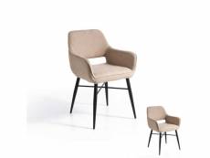 Duo de fauteuils tissu sable - waitangi - l 56 x l 48 x h 83 cm - neuf