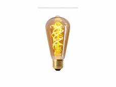 Edison filament led torsadé 4w e27 dimmable ambrée