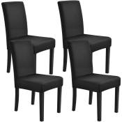 Ensemble de 4 doublure pour chaises Couverture élastique disponible diverses nuances taille : Noir
